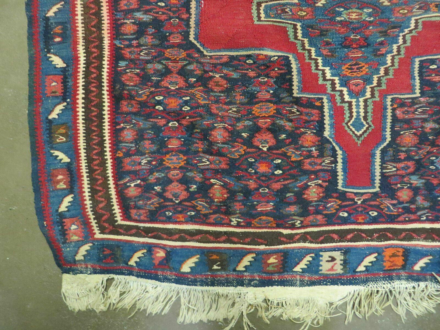 4' X 5' Antique Handmade Turkish Wool Kilim Flat weave Rug Blanket Tribal - Nuvé