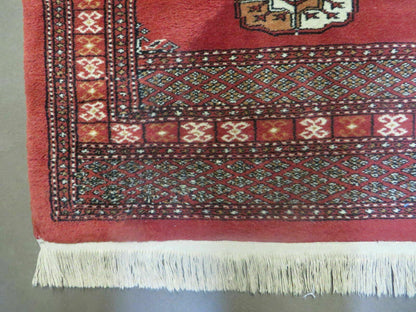 2' 8" X 10' Vintage Handmade Bokhara Turkoman Pakistani Wool Runner Rug Nice