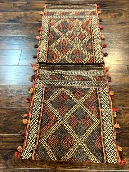 Tribal Runner Rug 2x8, Pakistani Turkoman Runner, Wool Handmade Vintage Rug - Nuvé