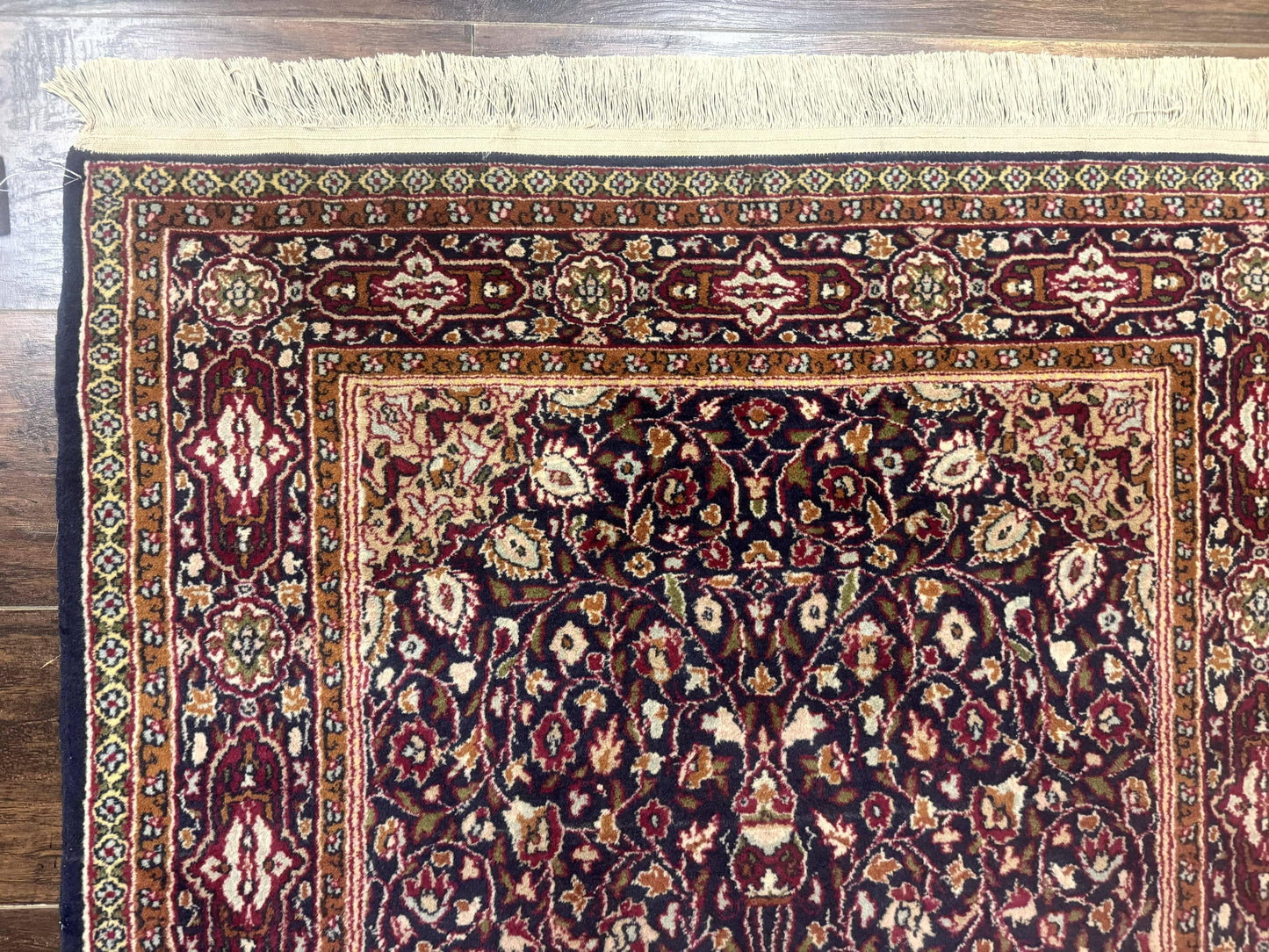 Indo Kashmiri Rug 3x5, Navy Blue, Very Fine 400 KPSI, Pair B - Nuvé