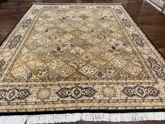 Pak Persian Rug 8x10, Multipanel Kirman Design, Wool Hand Knotted Vintage Carpet, Fine Weave Oriental Rug 8 x 10 - Nuvé