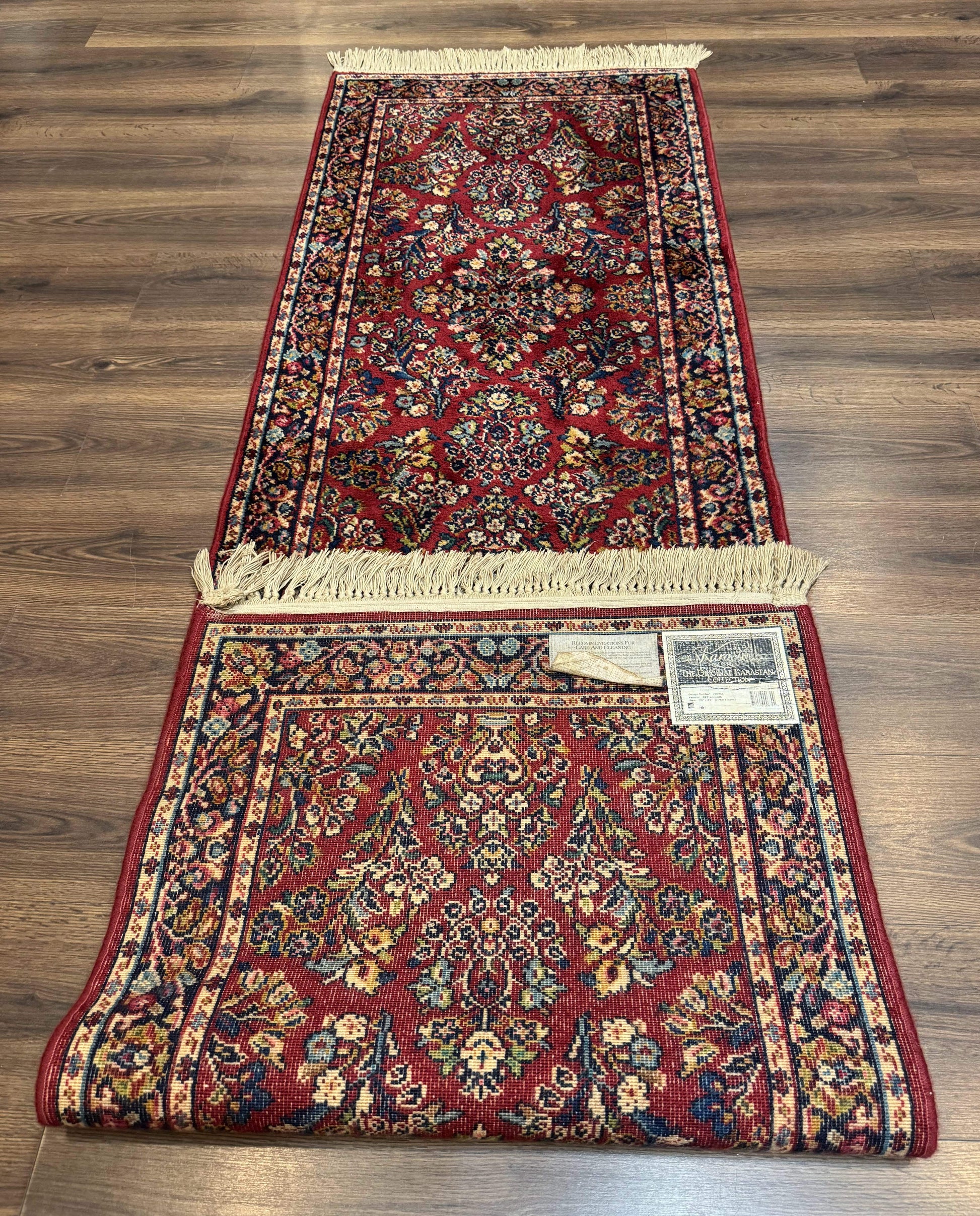 Karastan Runner Rug 2.6 x 8.6, Red Sarouk #785, Original 700 Series, Wool, Rare - Nuvé