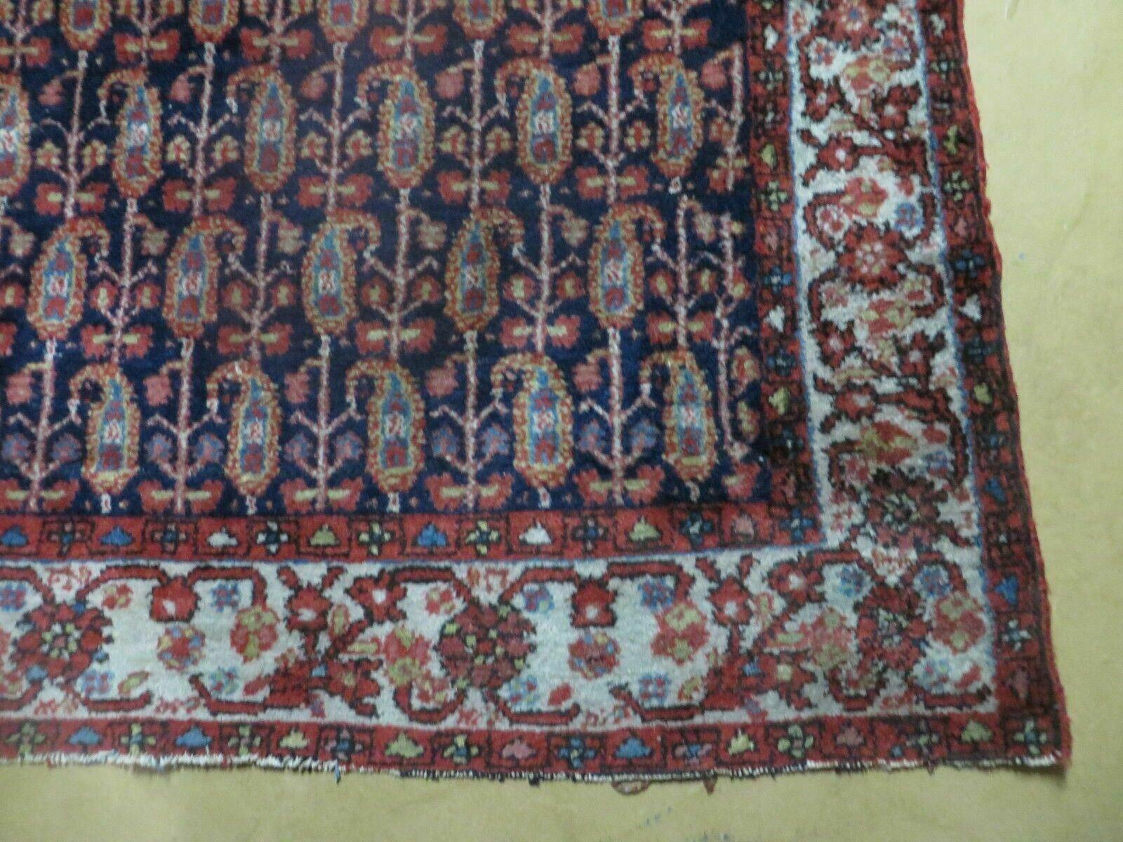 4' X 6' Antique Handmade Turkish Sivas Wool Rug Vegetable Organic Dye Nice Blue - Nuvé