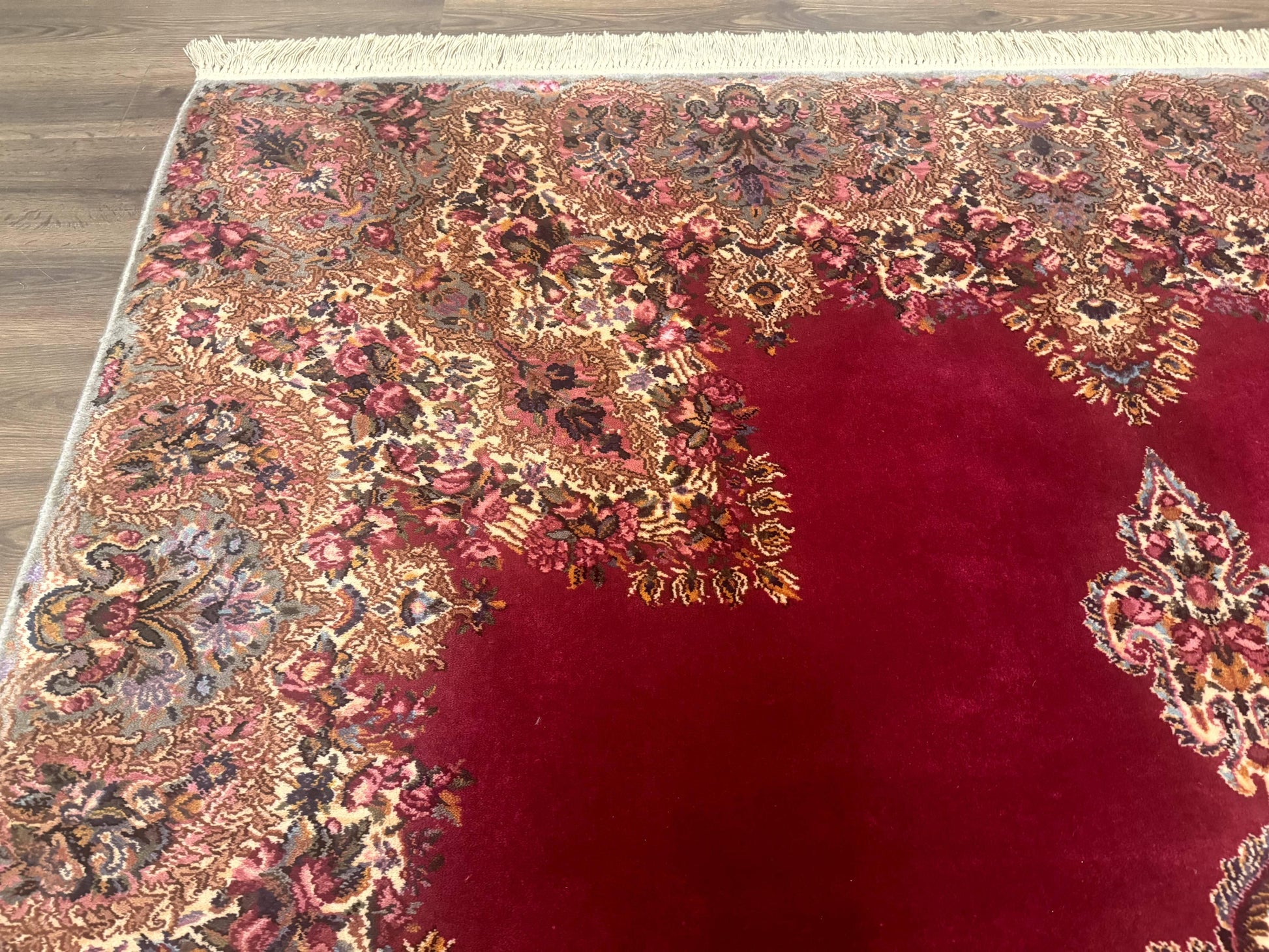 Karastan Rug 8.8 x12 Red Kirman #762, Original 700 Series, Vintage Karastan Carpet, Discontinued Karastan Rug, Karastan Wool Area Rug - Nuvé