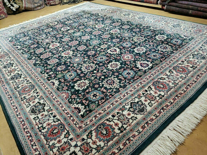 8' X 10' Handmade Indian Oriental Wool Rug Carpet Organic Dye Forest Green Nice - Nuvé