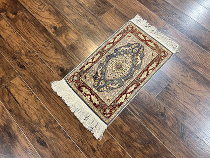 Silk Turkish Hereke Rug 2x3, Peacocks Birds, Signature from Master Weaver, Super Finely Hand Knotted 550 KPSI, Animal Pictorials - Nuvé
