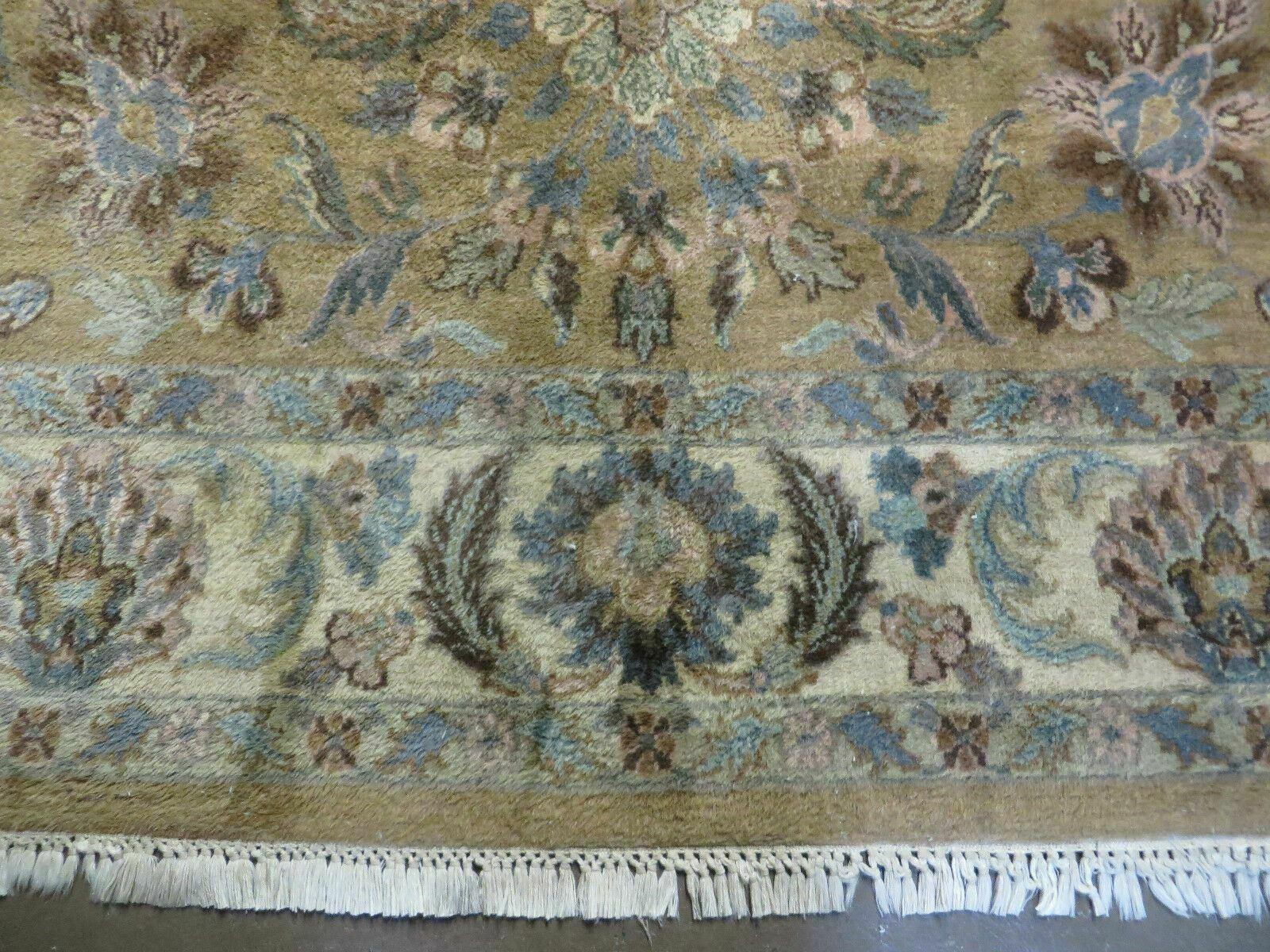 5' 6" X 9' Vintage Handmade Jaipur Indian Floral Oriental Wool Rug Veg Dyes - Nuvé