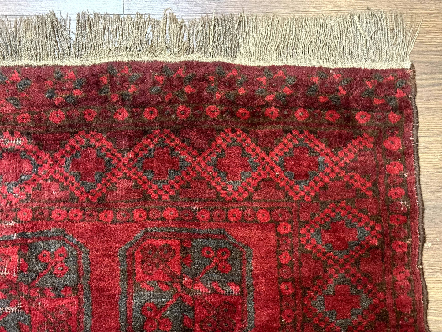 Afghan Turkoman Bokhara Bashir Rug 3x6, Red - Nuvé