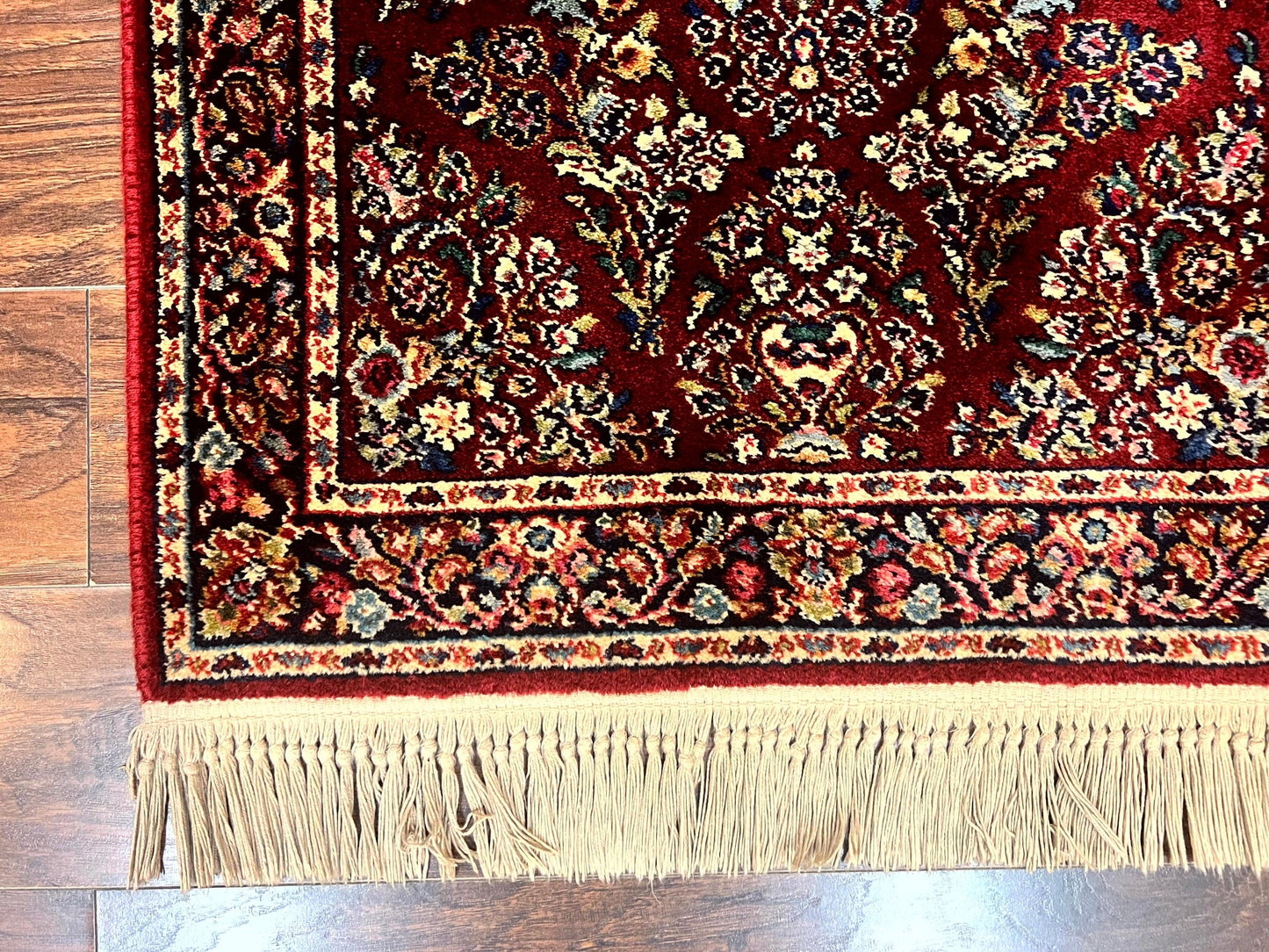Karastan Rug 3x5 Red Sarouk #785, Small Karastan Wool Pile Rug, Original 700 Series, Discontinued Vintage Karastan Carpet - Nuvé