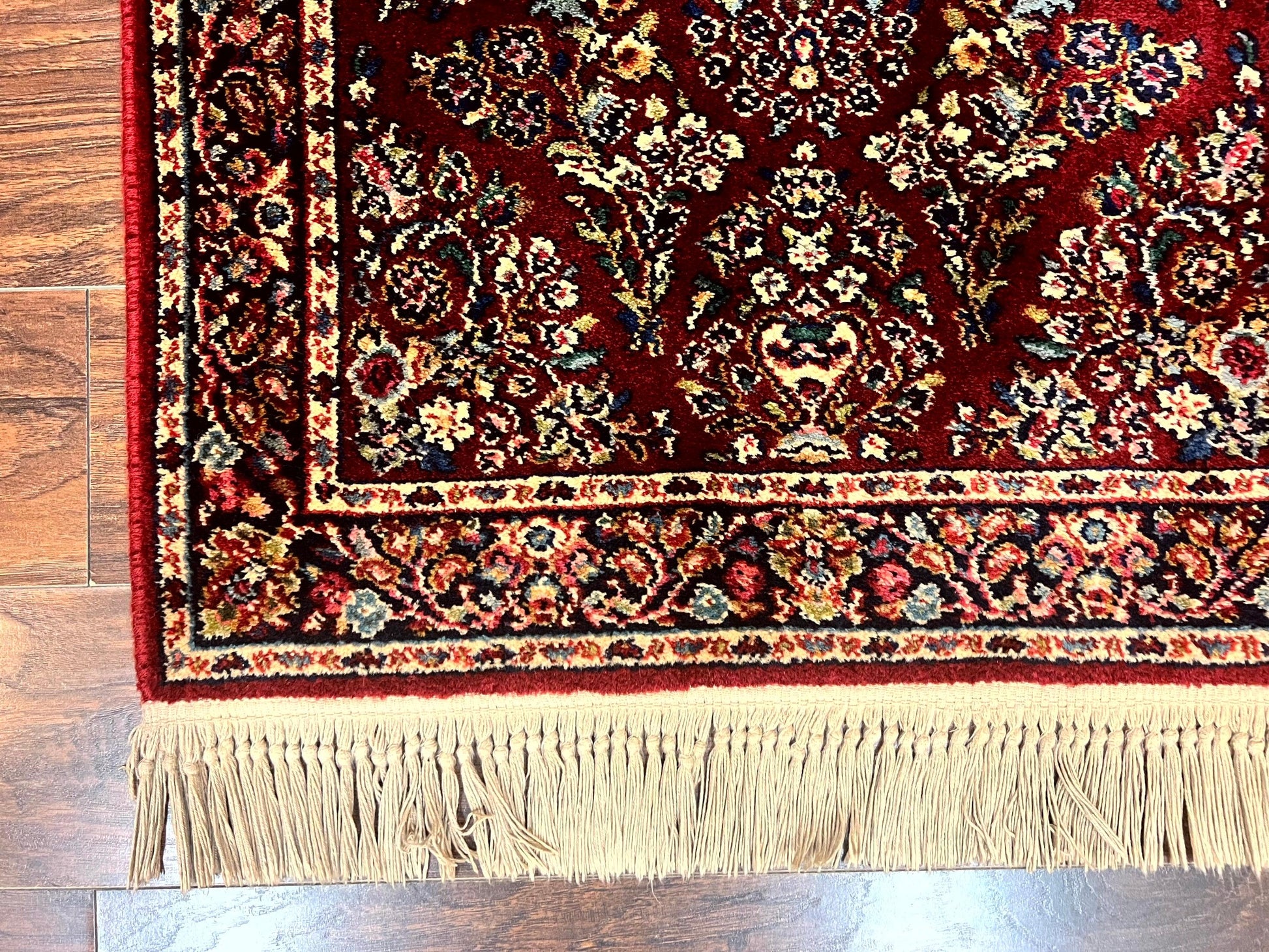 Karastan Rug 3x5 Red Sarouk #785, Small Karastan Wool Pile Rug, Original 700 Series, Discontinued Vintage Karastan Carpet - Nuvé