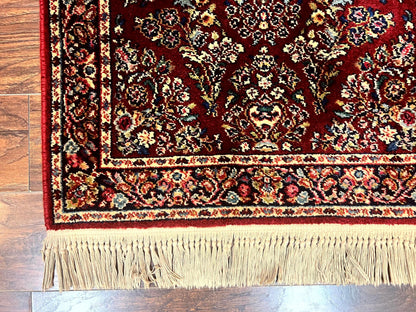 Karastan Rug 3x5 Red Sarouk #785, Small Karastan Wool Pile Rug, Original 700 Series, Discontinued Vintage Karastan Carpet - Nuvé
