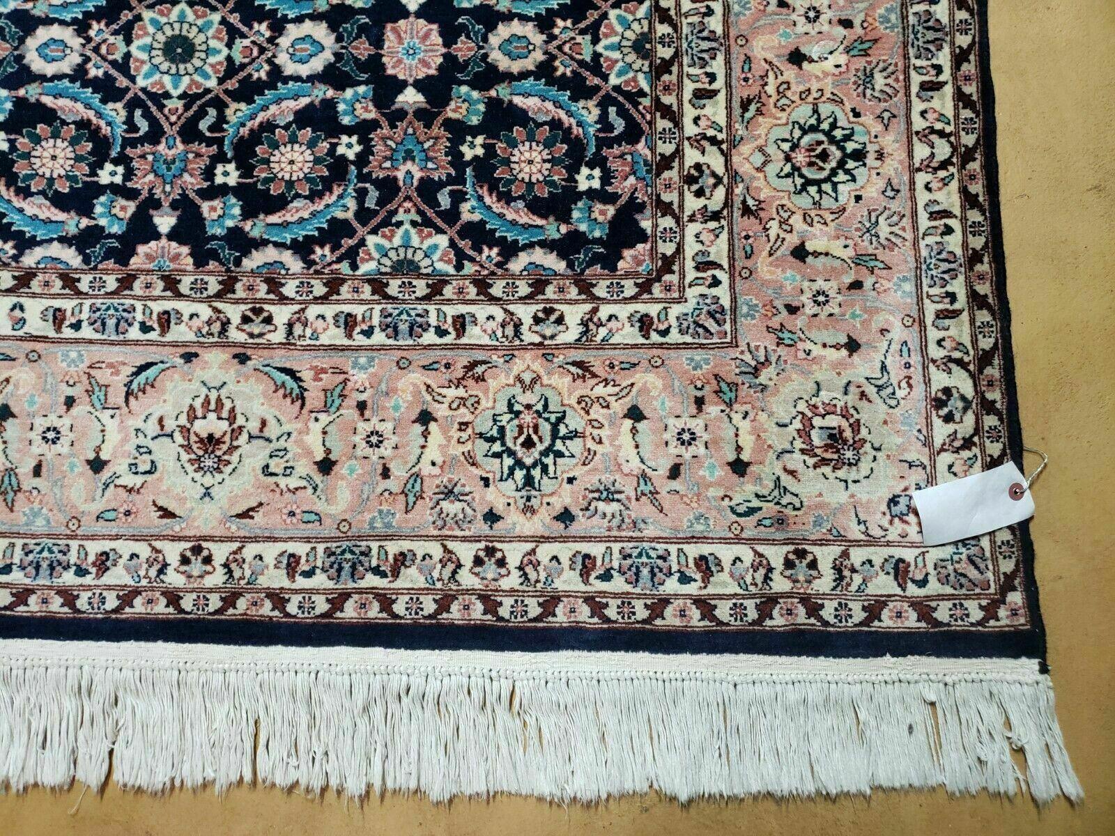 6' X 6' Gorgeous Handmade India Floral Oriental Wool Rug Square Blue Carpet Wow - Nuvé