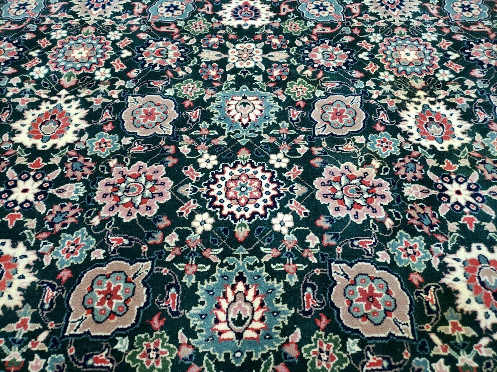 8' X 10' Handmade Indian Oriental Wool Rug Carpet Organic Dye Forest Green Nice - Nuvé