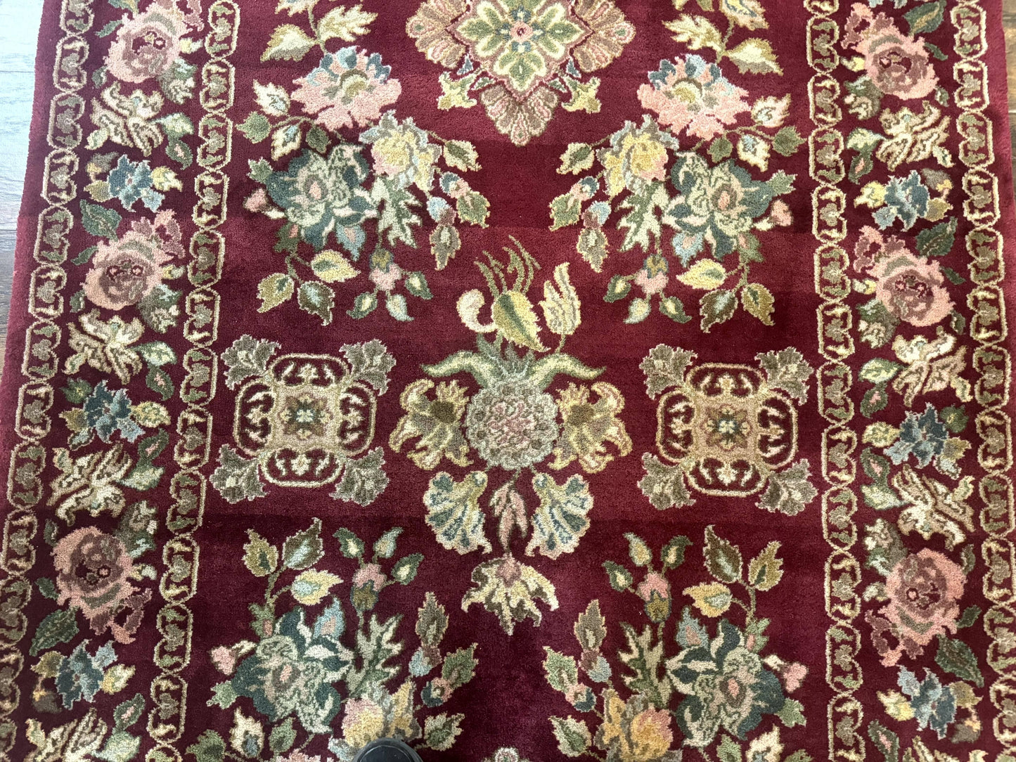 Indo Persian Kerman Rug 4x6, Burgundy, Floral - Nuvé