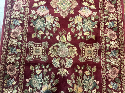 Indo Persian Kerman Rug 4x6, Burgundy, Floral - Nuvé