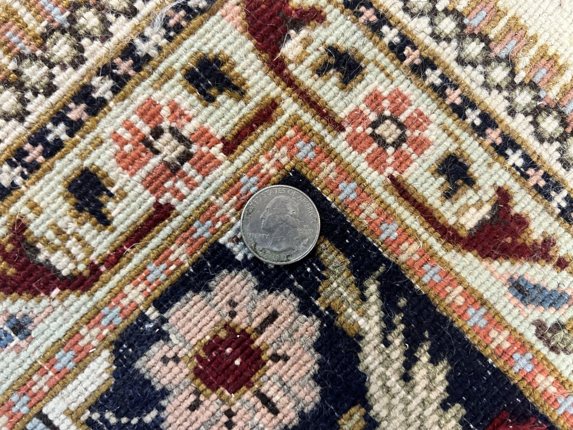 Persian Tabriz Rug 10x13, Wool Hand Knotted Vintage Carpet, Salmon Red & Ivory, Semi Open Field, Birds & Animal Motifs, Large Rug - Nuvé