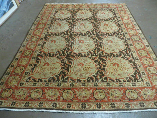 6' X 8' Vintage Handmade Pakistan Floral Oriental Wool Rug Details Organic Nice - Nuvé