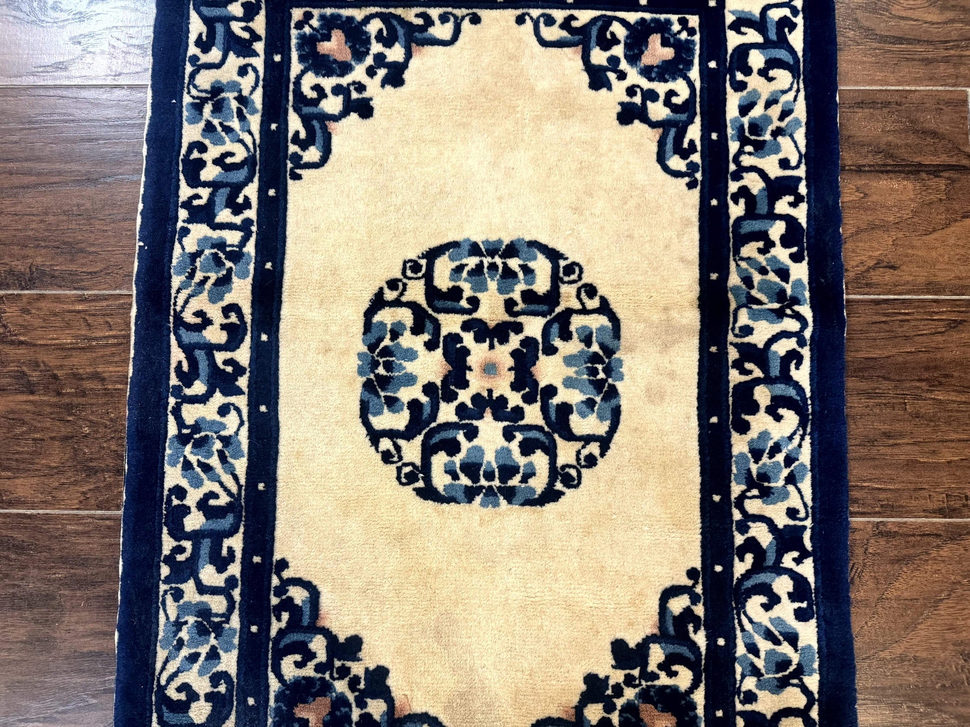 Chinese Peking Rug 2x3, Small Wool Chinese Carpet, Art Deco Rug - Nuvé