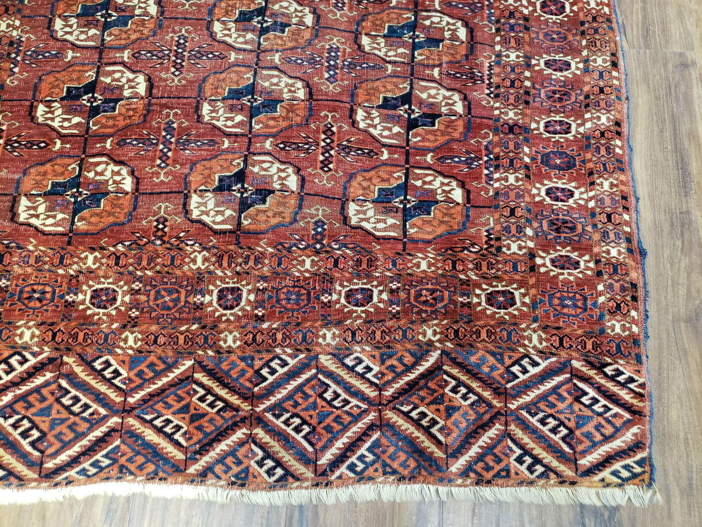 4x7 Antique Yamud Rug Russian Rug Turkoman Rug Fine Weave Rug - Nuvé