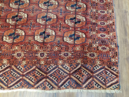 4x7 Antique Yamud Rug Russian Rug Turkoman Rug Fine Weave Rug - Nuvé