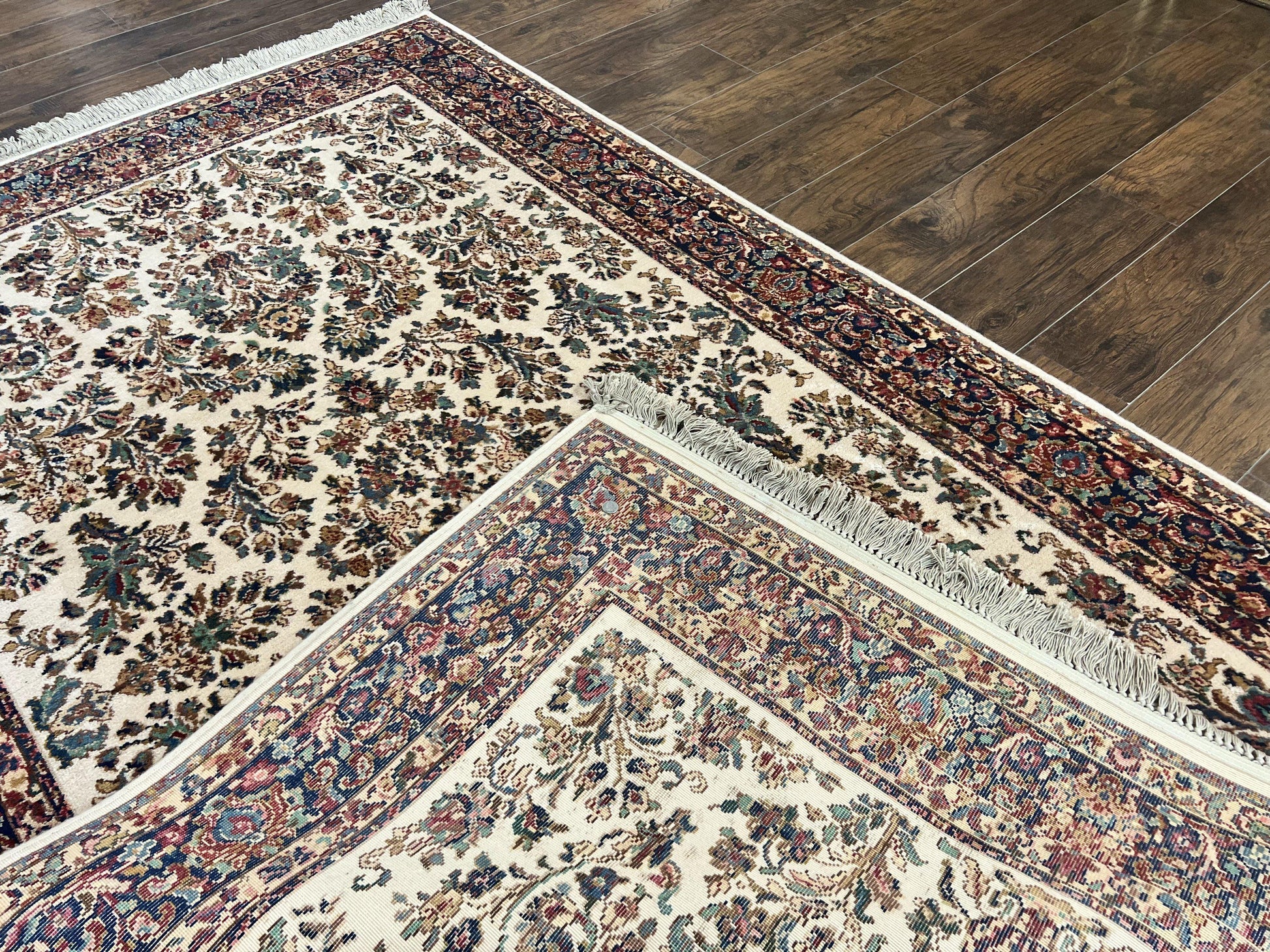 Karastan Rug 5.9 x 9, Ivory Sarouk #760, Wool Vintage Original Collection 700 Series - Nuvé