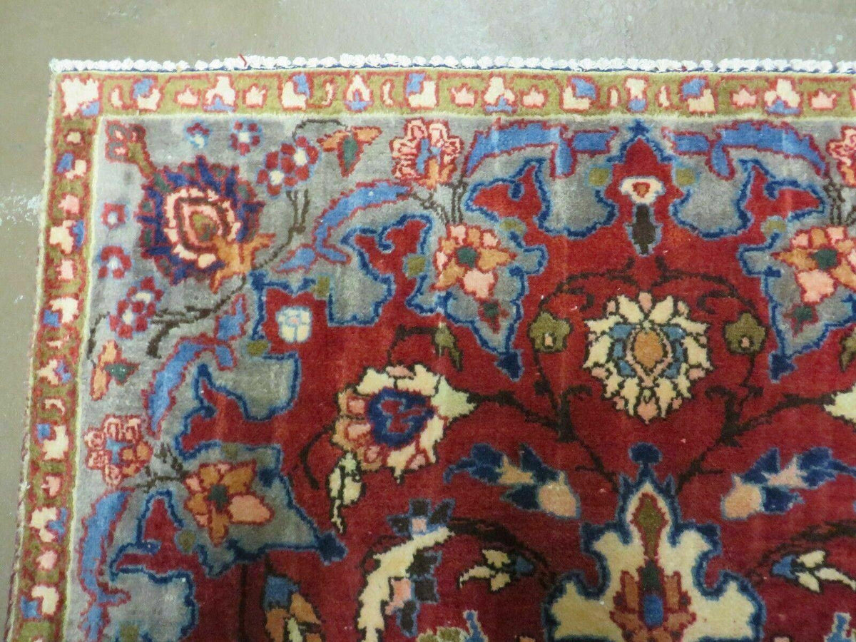 4' X 6' Antique Handmade India Floral Oriental Wool Rug Vegetable Dyes #120
