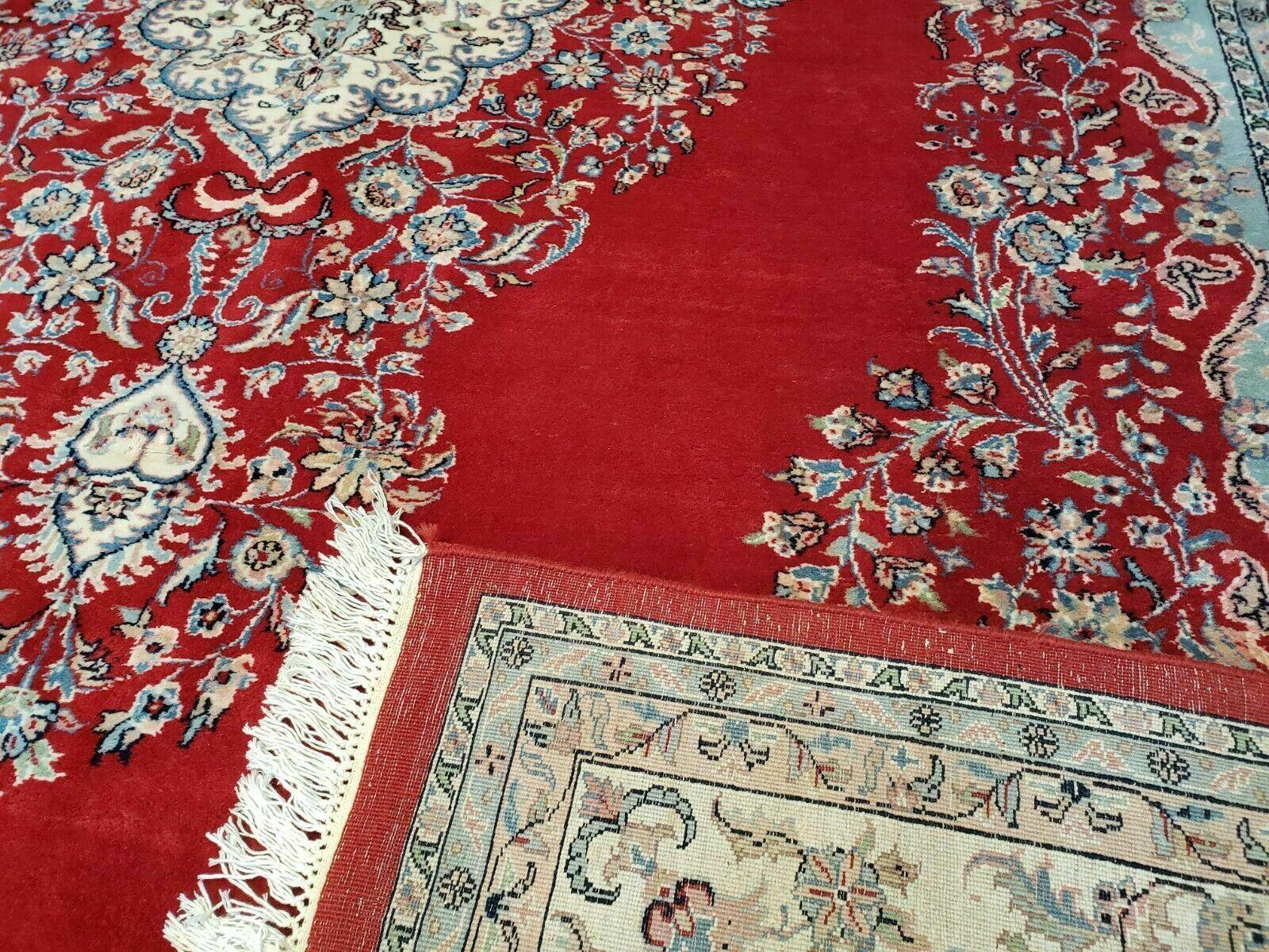 9' X 12' Vintage Handmade India Medallion Wool Rug Vegetable Dyes Nice Red - Nuvé