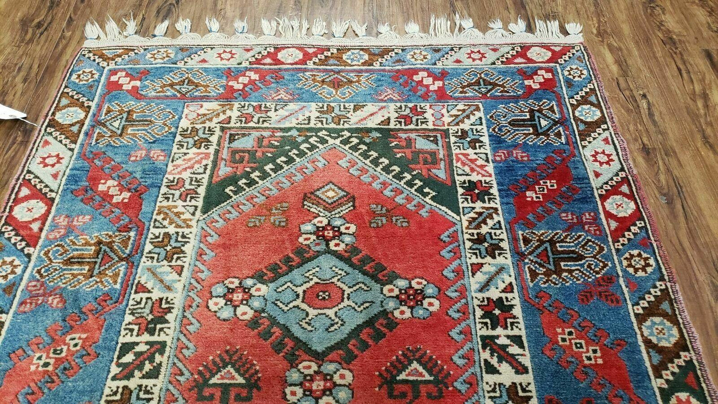 4' X 6' Handmade Turkish Super Kazak Shirvan Wool Rug Colorful - Nuvé