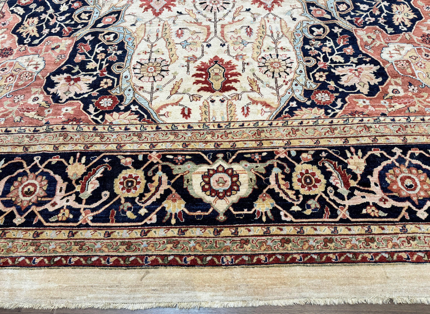 Large Palace Sized Stark Carpet 13x19, Traditional Wool Handmade Rug, Beige - Nuvé