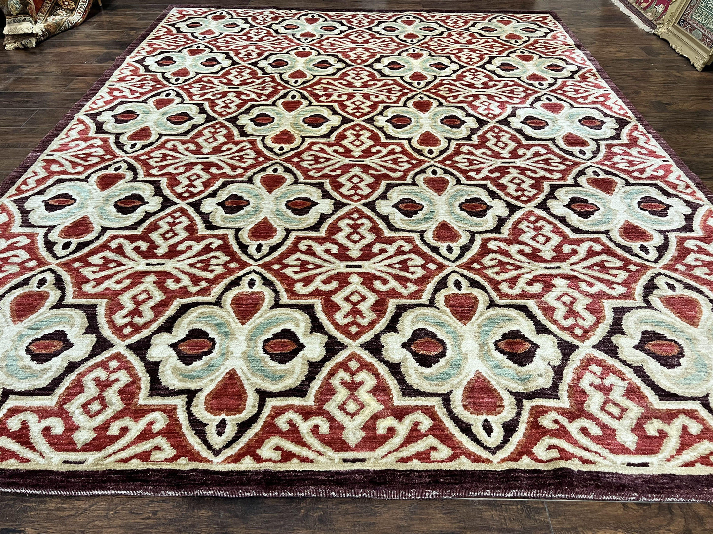 Portuguese Rug 9x12, Vintage Carpet, Handmade Wool Rug - Nuvé