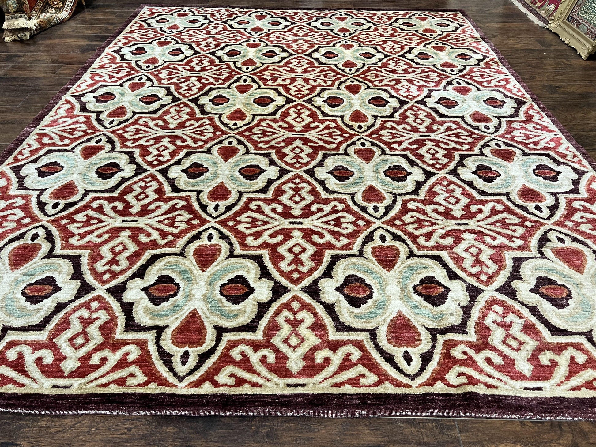 Portuguese Rug 9x12, Vintage Carpet, Handmade Wool Rug - Nuvé
