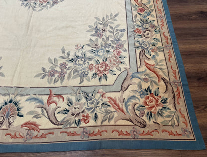 Ivory Needlepoint Rug 8x10, Wool Handmade Carpet - Nuvé