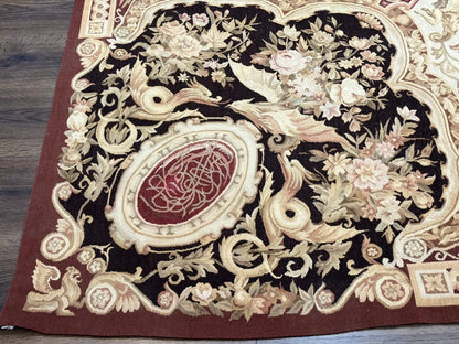 French Aubusson Rug 9x12 - European Design Flatweave Carpet - Nuvé