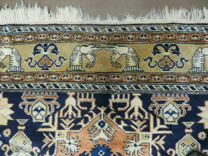 Persian Qum Rug 5.6 x 8.8, Navy Blue - Nuvé