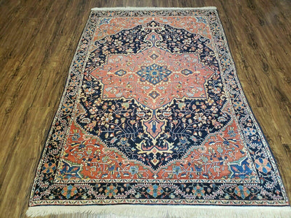 4.5' X 6.5' Handmade Antique Fine Indian Wool Rug Carpet Red - Nuvé