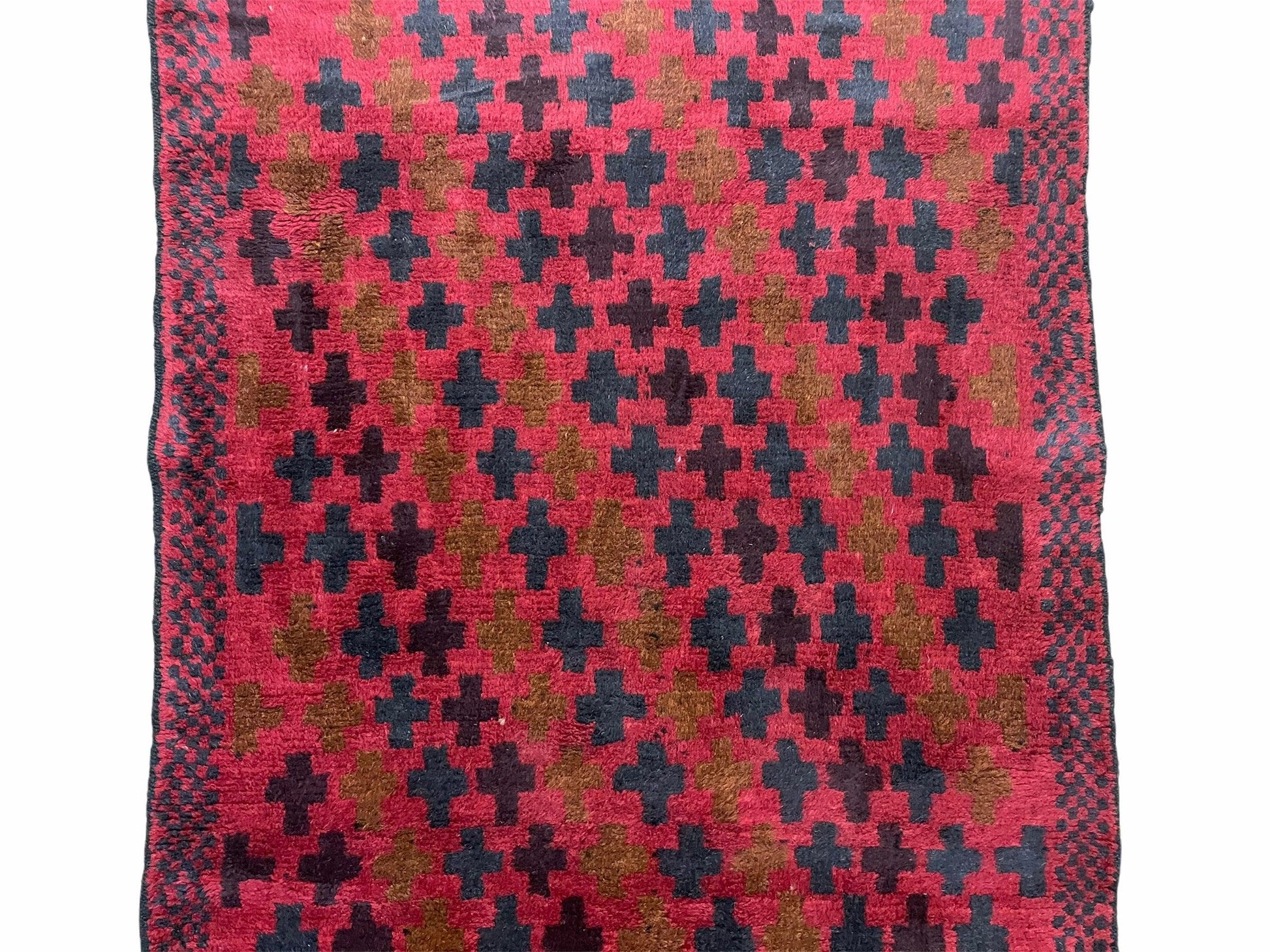 2' 10" X 4'8" Vintage Handmade Tribal Wool Rug Balouchi Rug Afghan Rug Red Beige - Nuvé