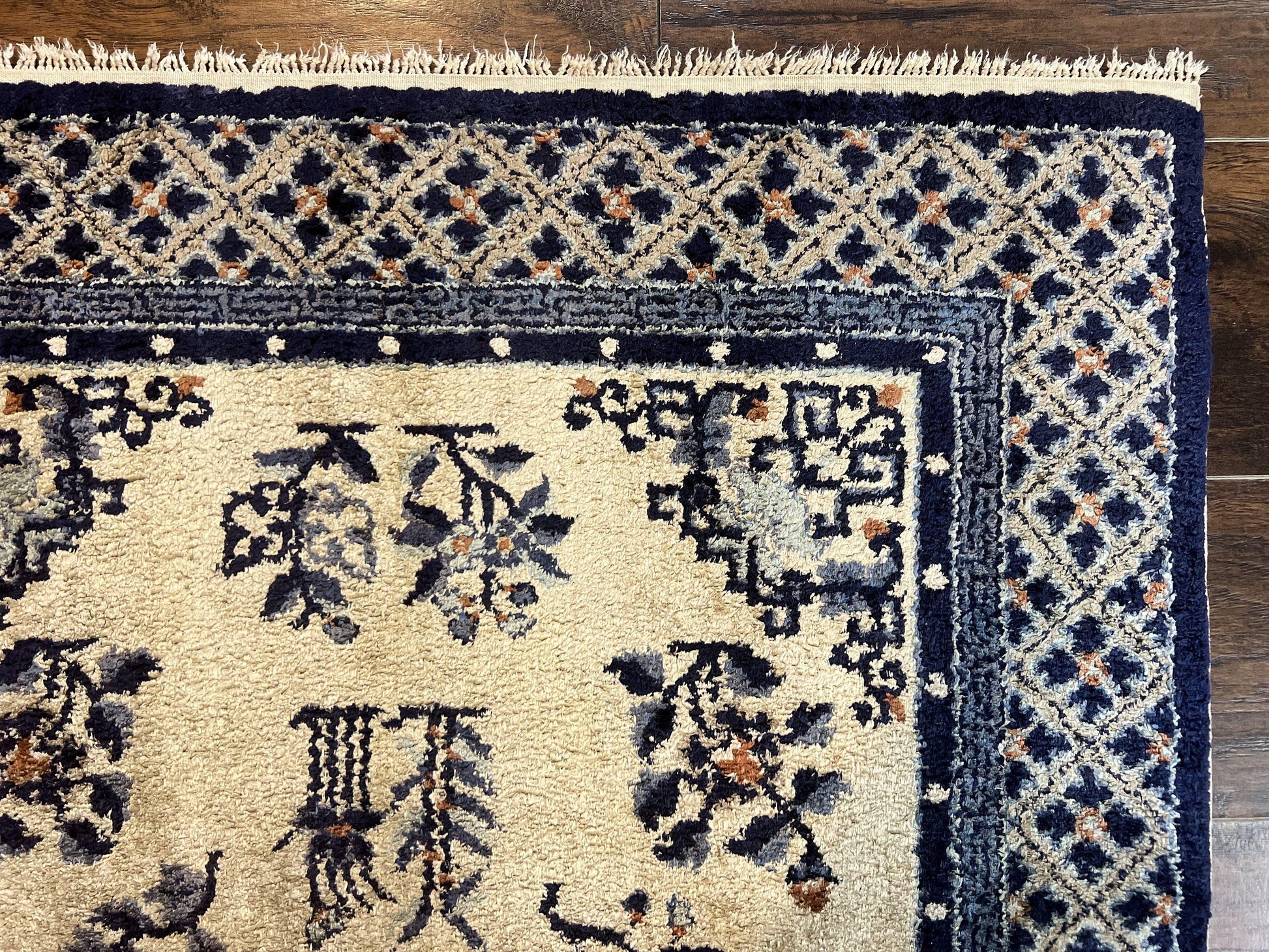 Silk Chinese Rug 3x5, Vintage Handmade Peking Carpet, Asian Oriental Art Deco Rug - Nuvé