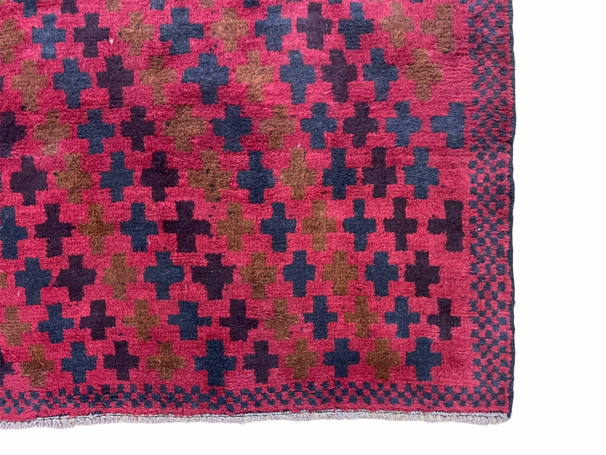 2' 10" X 4'8" Vintage Handmade Tribal Wool Rug Balouchi Rug Afghan Rug Red Beige - Nuvé