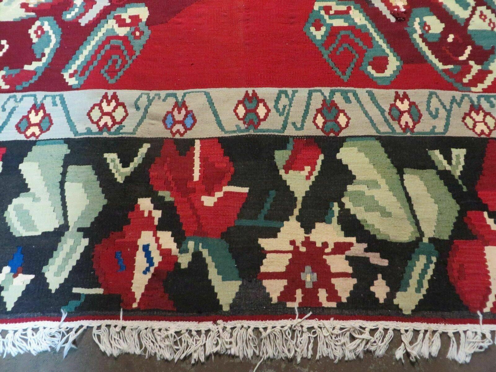 8' X 11' Karabagh Kilim Handmade Flat Weave Wool Rug Vegi Organic Dyes Nice - Nuvé