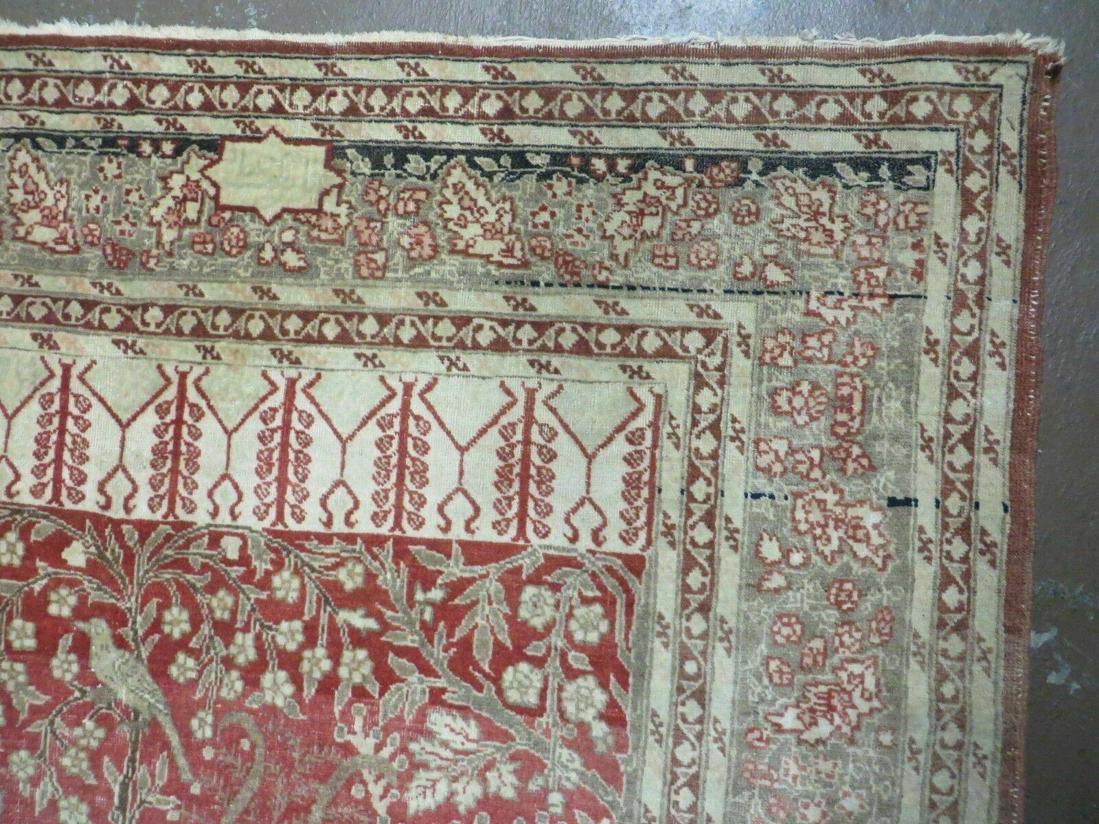4' X 6' Antique Handmade Turkish Tree Of Life Oriental Wool Rug Birds Red - Nuvé
