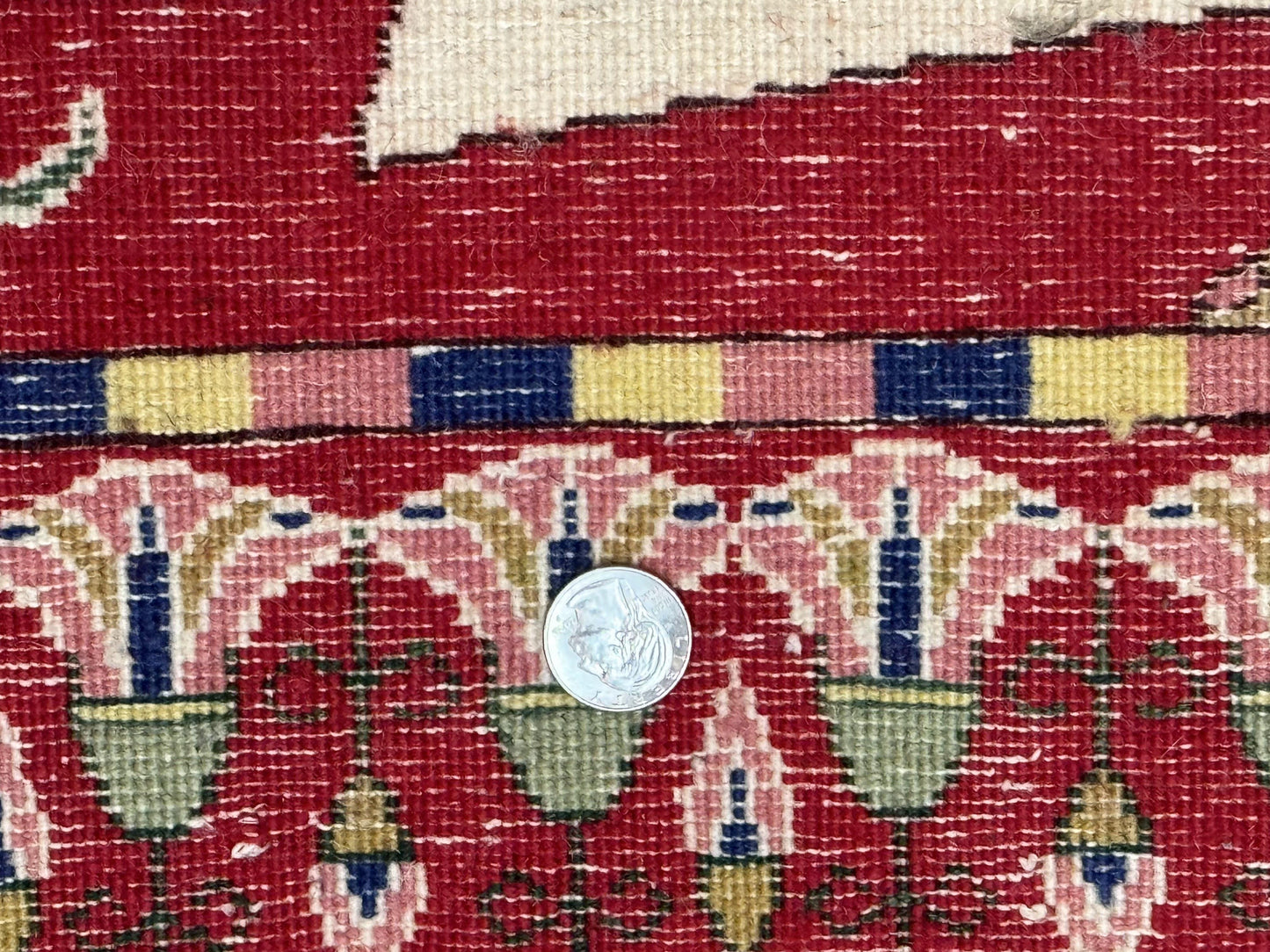 Egyptian Pictorial Rug 3x4, Hieroglyphic Pictorial Rug, Egyptian Prince and Princess, Cleopatra, Vintage Handmade, Red - Nuvé