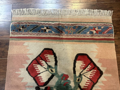 Turkish Kilim Rug 2.5 x 4.7, Flatweave Bohemian Blanket Rug, Wall Hanging Tapestry Rug - Nuvé