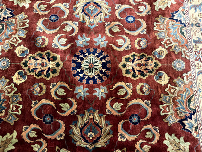 Palace Size Indo Persian Rug 12x15, Sultanabad Mahal Carpet, Red Navy Blue, Fine 210 KPSI - Nuvé