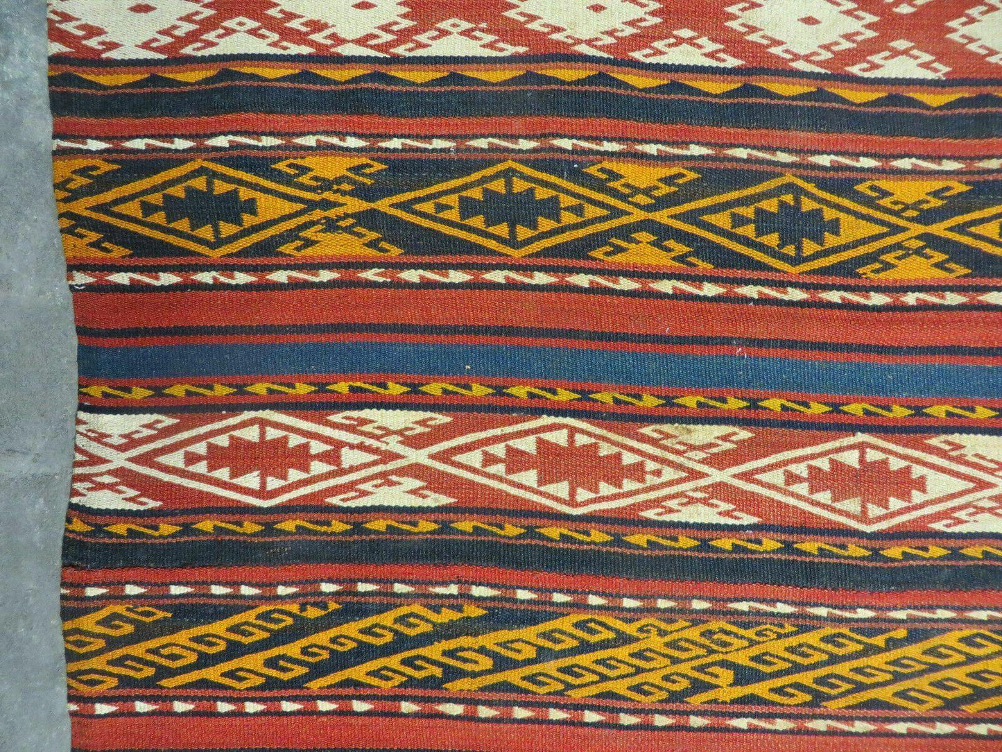 6' X 10' Antique 1930 Turkish Jajim Kilim Handmade Flat Weave Wool Rug Veg Dye - Nuvé