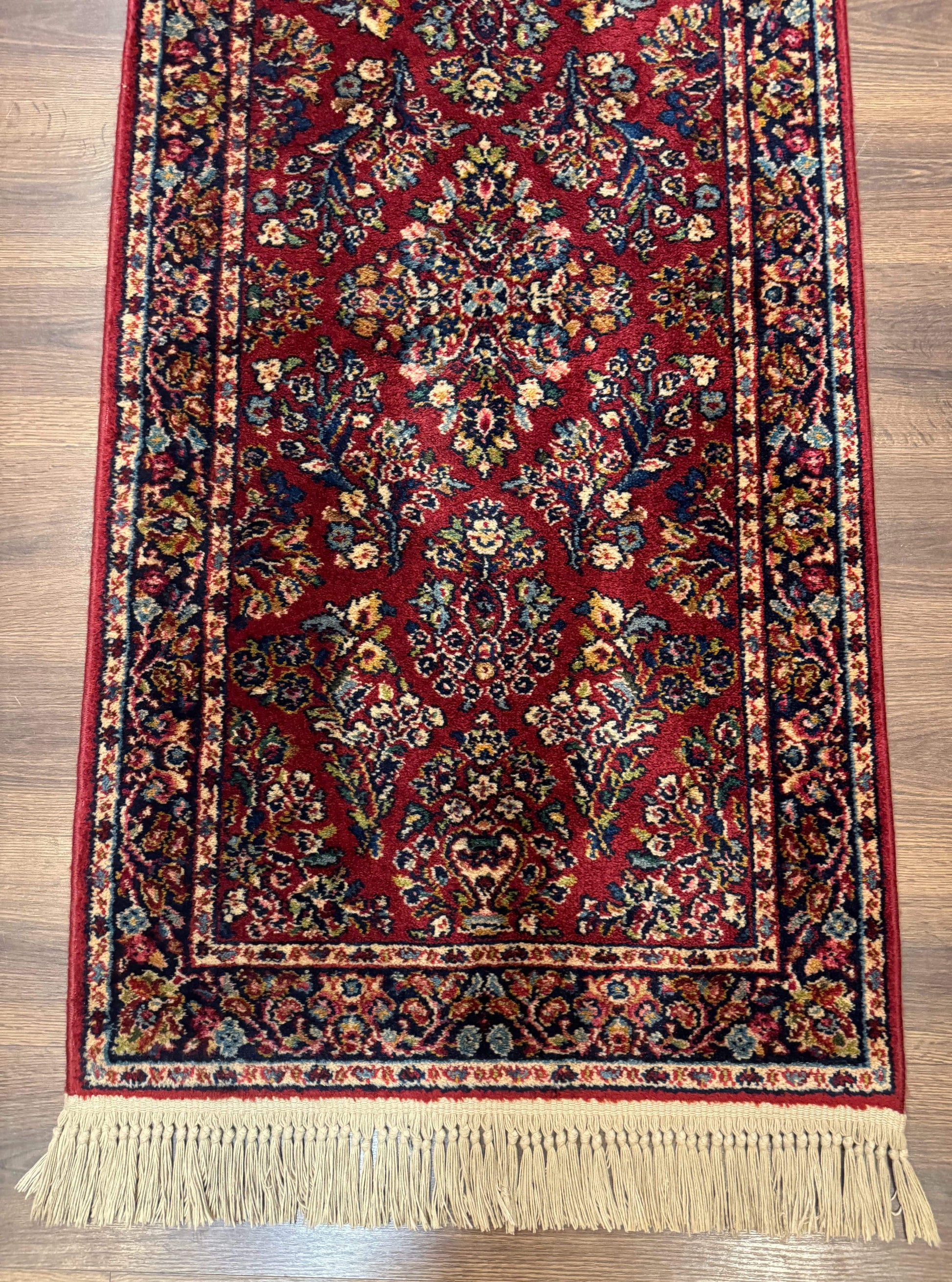 Karastan Runner Rug 2.6 x 8.6, Red Sarouk #785, Original 700 Series, Wool, Rare - Nuvé