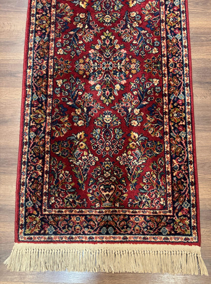 Karastan Runner Rug 2.6 x 8.6, Red Sarouk #785, Original 700 Series, Wool, Rare - Nuvé