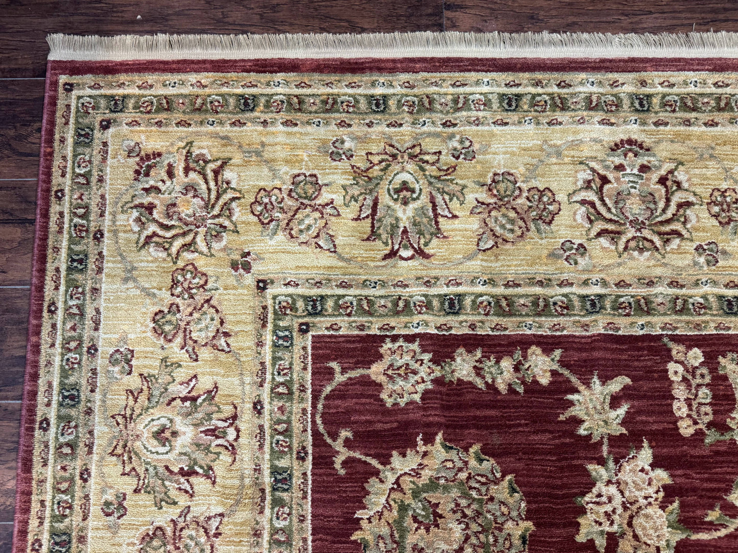 Traditional Wool Oriental Rug 9x13, Large Power Loomed Carpet, Burgundy - Nuvé