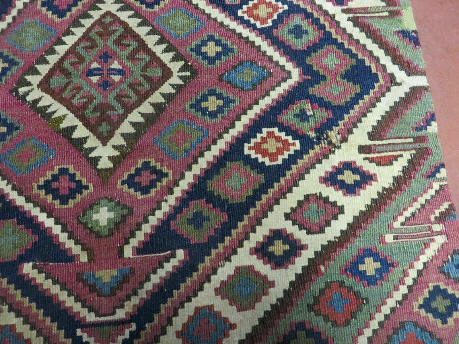 2' 1" X 4' 4" Antique Handmade Bagface Kilim Shirvan Caucasian Wool Rug Nice - Nuvé