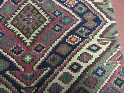2' 1" X 4' 4" Antique Handmade Bagface Kilim Shirvan Caucasian Wool Rug Nice - Nuvé