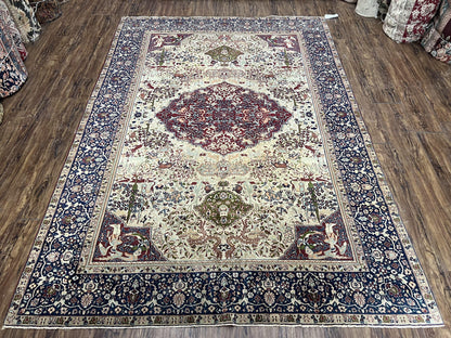 Rare Antique Indian Agra Rug, Early 20th Century Indian Carpet, Animal and Angel Motifs, Hunting Scene, Collectible Oriental Carpet, Wow - Nuvé
